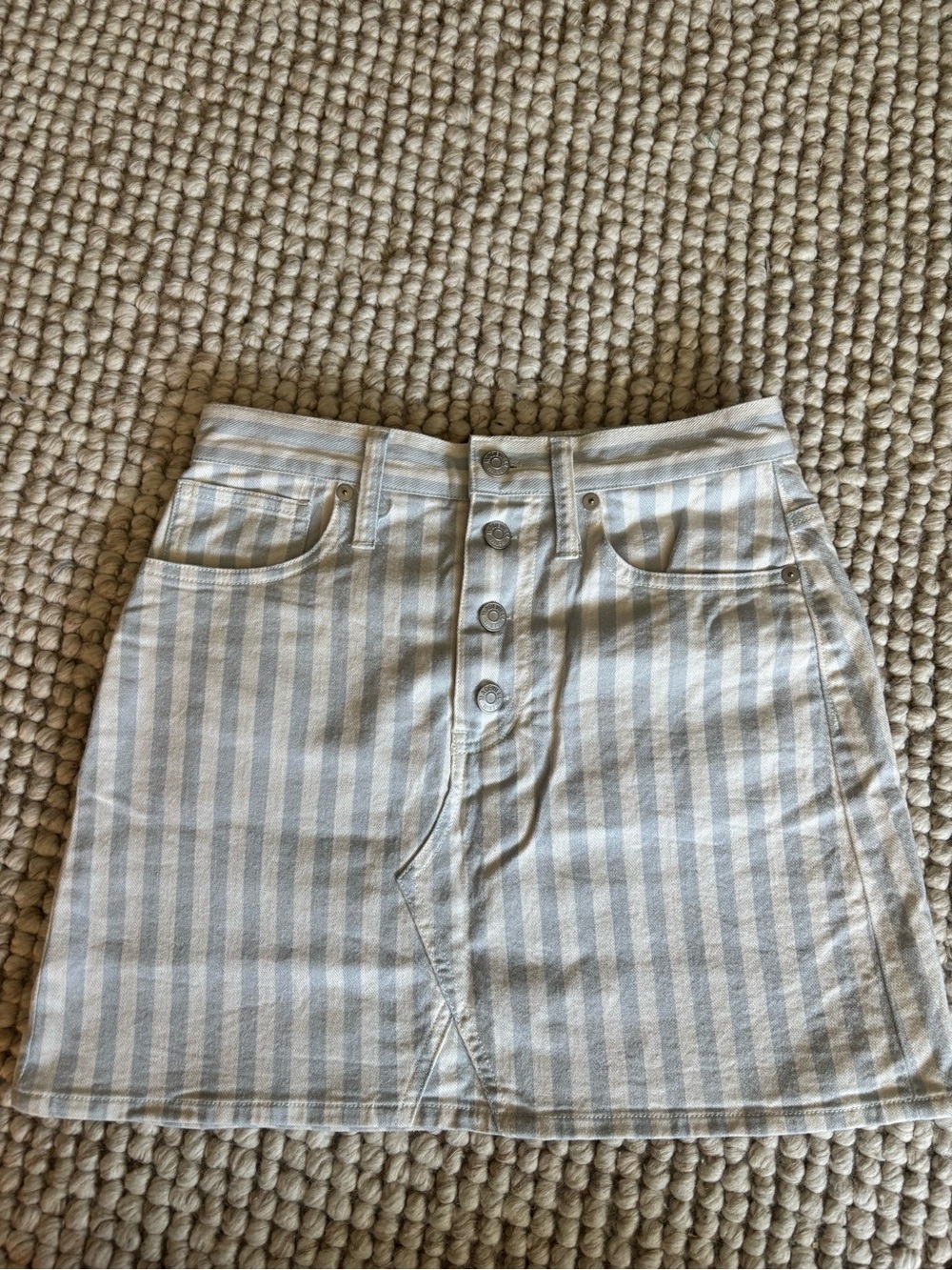 Madewell Striped Denim Skirt